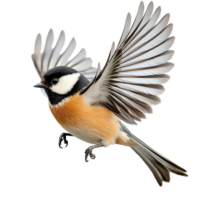 Charming small bird spread wings in midflight displaying its beautiful feathers delicate features png