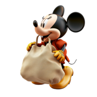 Adorable Mickey Mouse figurine in a playful pose bringing nostalgic Disney charm to any collection png
