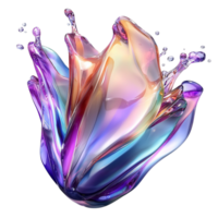 Vibrant splash of colorful liquid frozen in motion creating a stunningistic dynamic composition png