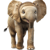 Adorable baby elephant large ears a curious expression sting playfully in a natural setting png