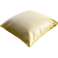 Soft golden satin pillow smooth surface elegant shine creating a luxurious comfortable decorative accent png