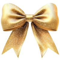 Glittering golden bow tied neatly adding a touch of festive charm elegance to decorative arrangements png