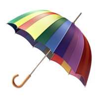 Classic rainbow umbrella curved wooden hle vibrant canopy creating a stylish practical rain accessory png