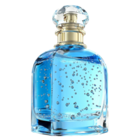 Exquisite blue crystal potion bottle sparkling liquid inside creating a magical mystical enchanted object png