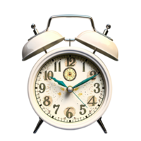 Vintage alarm clock a white face golden details showing an elegant timeless timepiece design png
