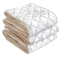 Soft white quilted blanket an elegant textured pattern creating a cozy luxurious home bedding essential png