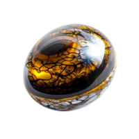 Shiny golden and black decorative egg with intricate patterns symbolizing eleganceistry and luxury collectible ornament designs png