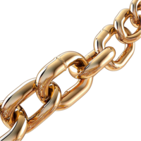 Sturdy gold chain with thick interlocking links and a smooth polished surface for durability png