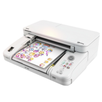 Modern white printer with a sleek design printing highquality colorful images on crisp white paper png
