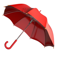 Classic red umbrella with a curved handle designed for protection style and fashionable rainyday comfort png
