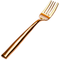 Elegant golden fork with polished tines symbolizing dining sophistication culinarys and refined gourmet experiences png