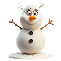 Cheerful smiling snowman with twig arms symbolizing winter joy happiness childhood and festive holiday spirit png