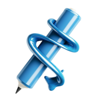 Sleek modern blue ballpoint pen with spiral details symbolizing creativity innovation productivity and writing precision png
