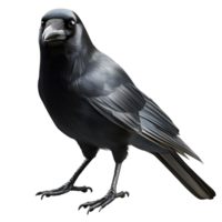 Mysterious black crow standing confidently symbolizing intelligence mystery symbolism and the beauty of darkfeathered birds png