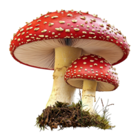 Large red toadstool mushroom with white spots symbolizing nature folklore fantasy and the wonder of enchanted forest mushrooms png