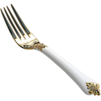 Elegant goldhandled fork with detailed design symbolizing sophistication luxury dining and the refinement of highquality tableware png