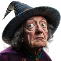 Elderly witch with a mysterious expression symbolizing magic wisdom mystery and the enchanting world of folklore legends png
