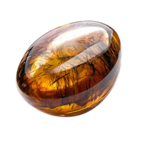 Smooth polished amber gemstone with golden hues symbolizing nature warmth energy healing and the beauty of fossilized resin png