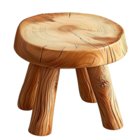 Rustic wooden stool with natural texture symbolizing simplicity durability craftsmanship and the classic charm of farmhouse furniture png