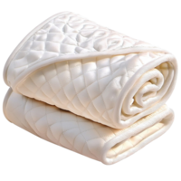 Luxurious white quilted blanket with soft folds symbolizing warmth comfort relaxation and the timeless charm of cozy home essentials png