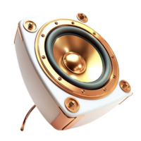 Stylish modern speaker with golden accents symbolizing music technology sound and the powerful impact of highquality audio devices png