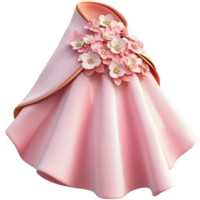 Elegant pink gown with delicate lace details symbolizing beauty femininity sophistication and the enchanting charm of formal attire png