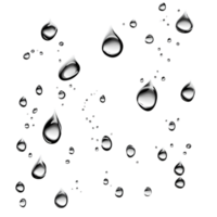 Isolated Falling Raindrops on White Background, High Resolution Image png