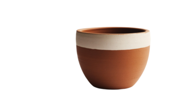 Modern dual-tone clay pot featuring a sleek geometric planter design, isolated on transparent background png