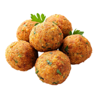 Appetizing falafel balls in motion, perfect for culinary menus, isolated on transparent background png