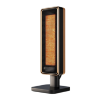 Sleek electric heater optimized for web and marketing visuals, isolated on transparent background png