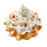 Delicious cream puff pastry on black backdropisolated on transparent background png
