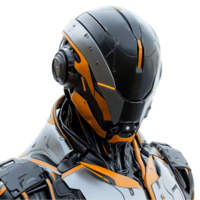 Futuristic armor concept art robot renderingisolated on transparent background png