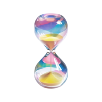 Hourglass countdown timer sand time flowing clockisolated on transparent background png