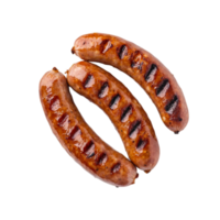 Grilled sausages with prominent grill marks isolated on transparent background png