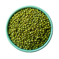 Nutritious mung beans artfully arranged in a bowl against a dramatic black backdrop isolated on transparent background png