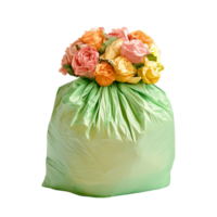 Floral arrangement in a refuse container stillisolated on transparent background png