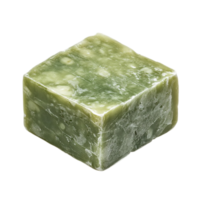 Isolated green jade cube on a black backdropisolated on transparent background png