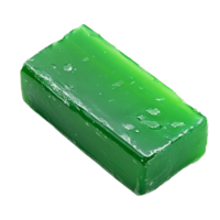 Green soap bar for cleansing on black backdropisolated on transparent background png