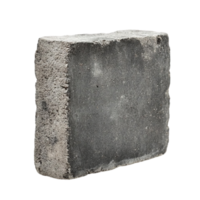 Isolated gray concrete block on black backdropisolated on transparent background png