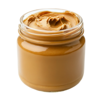 Creamy peanut butter in jar food product isolated on transparent background png