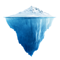 Iceberg floating in ocean with mountain peak isolated on transparent background png