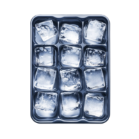 Frozen ice cubes in tray cold refreshment item isolated on transparent background png