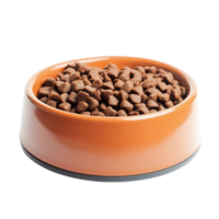 Bowl filled with nutritious kibble for canine consumption isolated on transparent background png