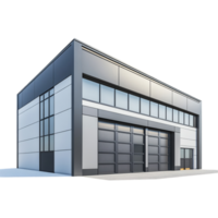 Modern commercial building exterior architecture design isolated on transparent background png