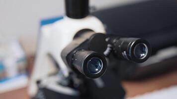 Laboratory Scientific Research Microscope. Scientific microscope data analysis in the laboratory video