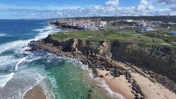 Incredible Big Beach in Sintra Lisbon District in Portugal . Destination Destination. video
