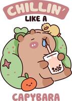 Chilling like Capybara vector