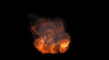 Explosion of fire and smoke in the dark background with high intensity. Fire concept video
