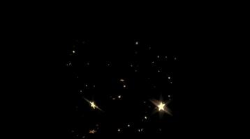 Glittering stars floating in the dark space creating a sparkling effect. Light concept video