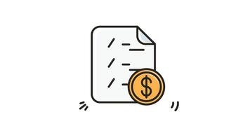 Animated Checklist and Dollar Coin Icon Looping with Alpha Channel video